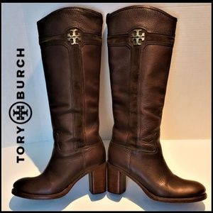 TORY BURCH Leather Suede Knee High Boots 9.5M
